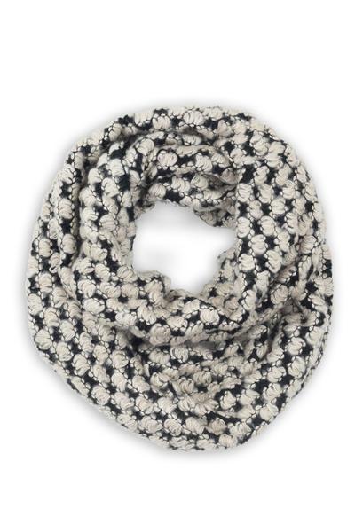 Trudy Popcorn Knit Infinity Scarf Tan