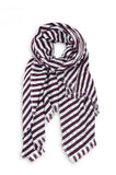 Striped Donna Scarf Burgundy