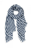 Striped Donna Scarf Navy