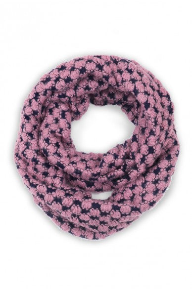 Trudy Popcorn Knit Infinity Scarf Pink