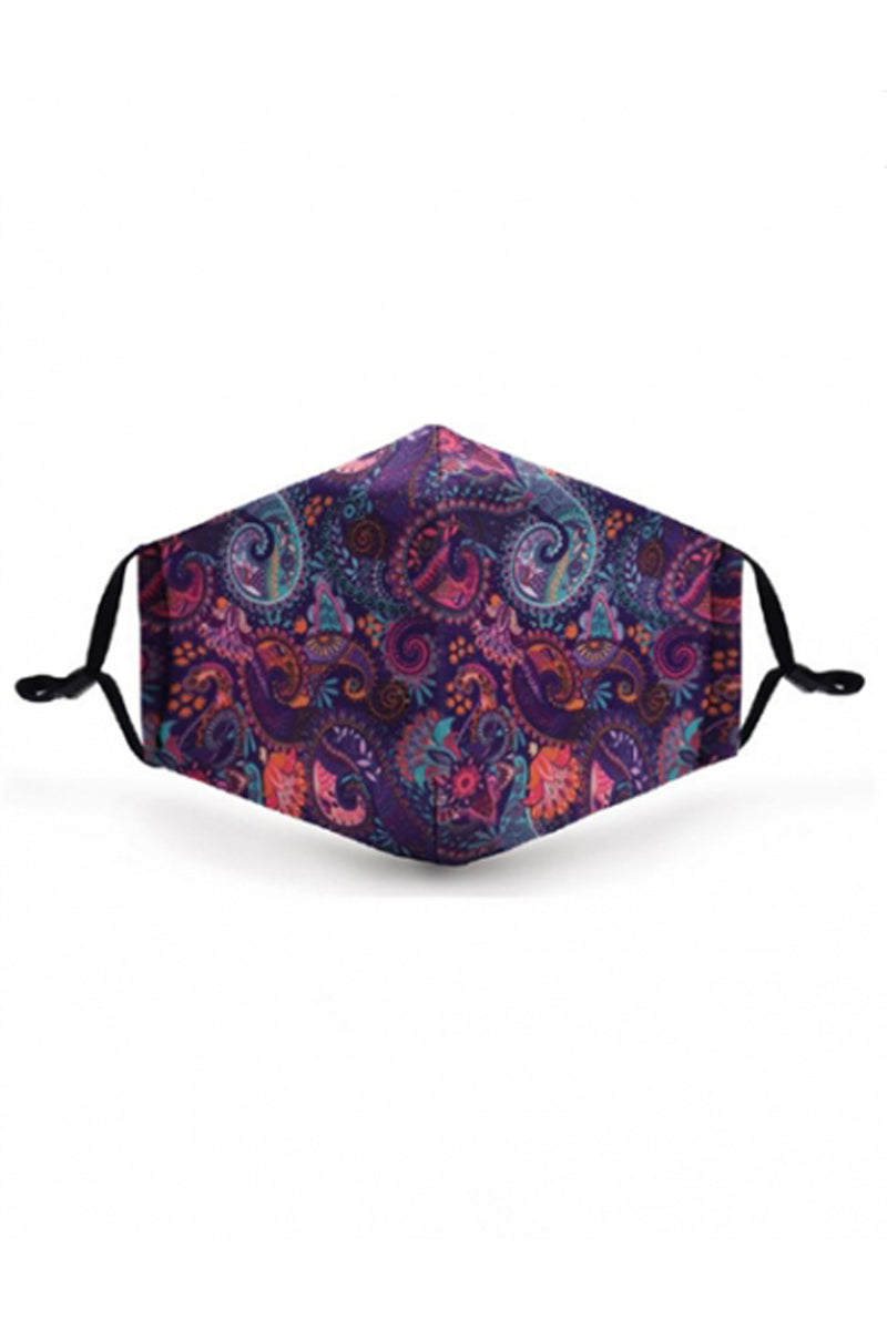 multi paisley face mask - scarves.net