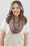 Octavia Geo Print Infinity Scarf Orange With Model